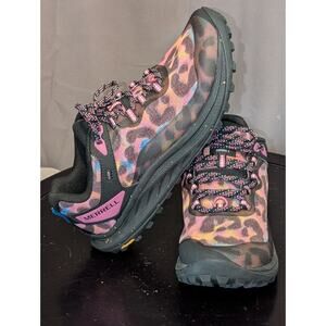 Merrell Shoes Women's 8.5 Black Antora 3 Rainbow Leopard Trail Running
